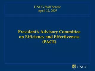 UNCG Staff Senate April 12, 2007