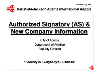 Authorized Signatory (AS) &amp; New Company Information