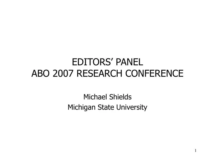 editors panel abo 2007 research conference
