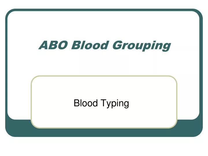 abo blood grouping