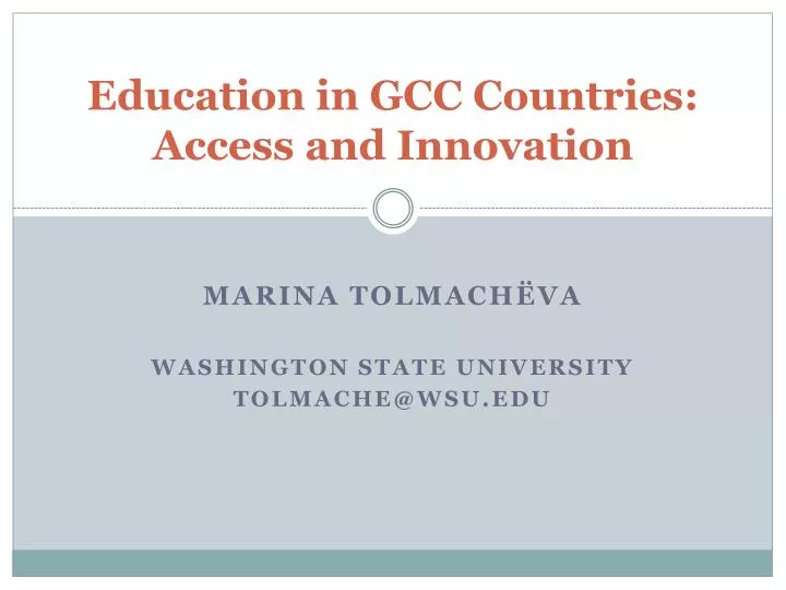 education in gcc countries access and innovation