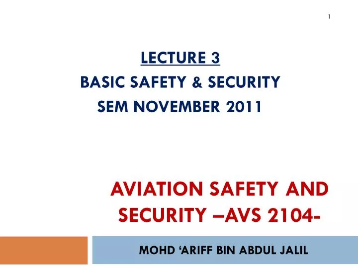 aviation safety and security avs 2104