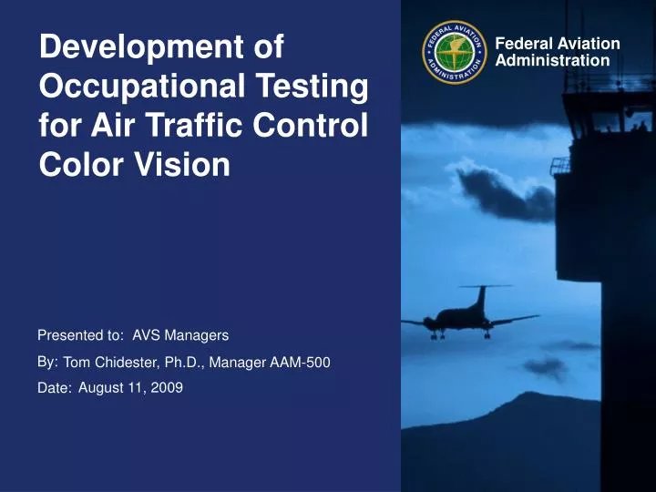 development of occupational testing for air traffic control color vision