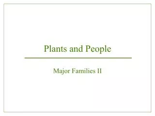 Plants and People