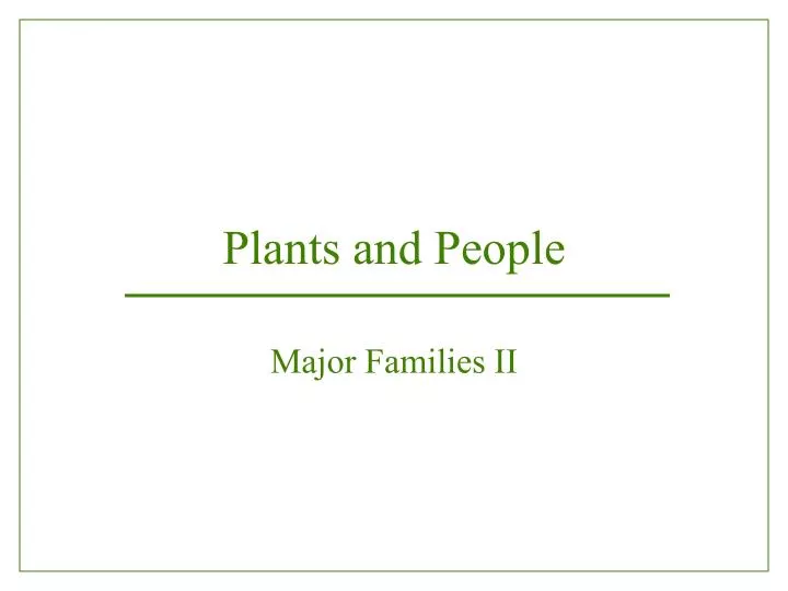 plants and people