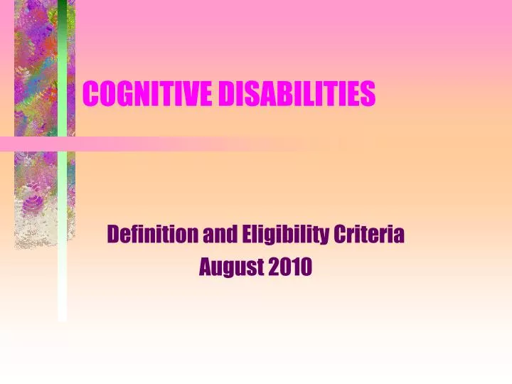 cognitive disabilities