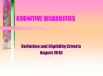 COGNITIVE DISABILITIES - slide 1