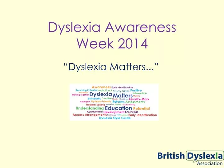 dyslexia awareness week 2014
