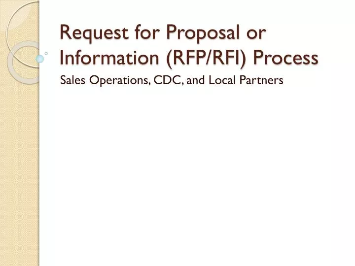 request for proposal or information rfp rfi process