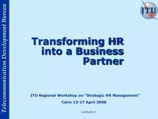 Transforming HR into a Business Partner