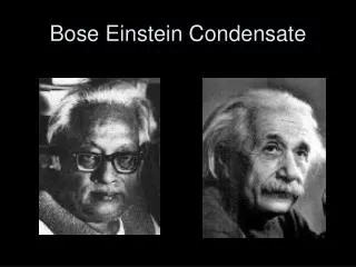 Bose Einstein Condensate
