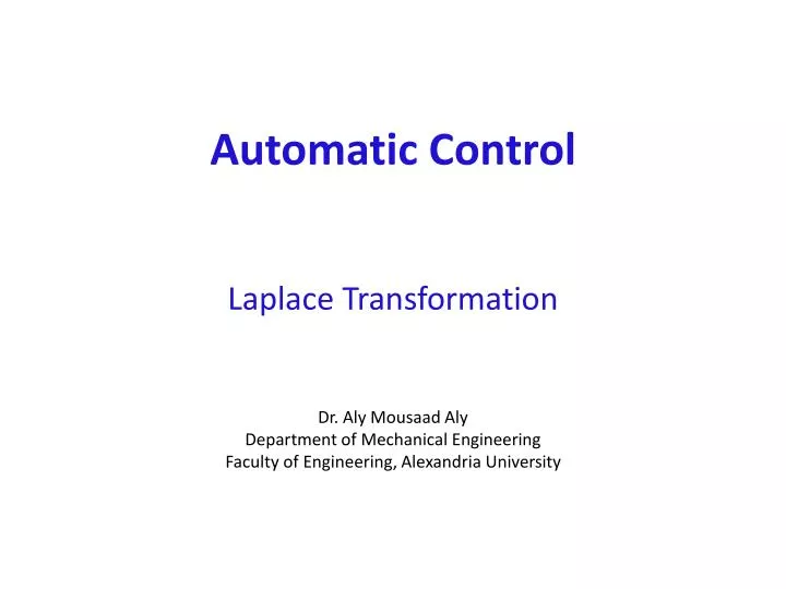 automatic control laplace transformation