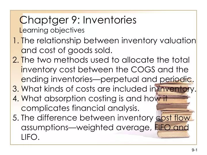 chaptger 9 inventories learning objectives