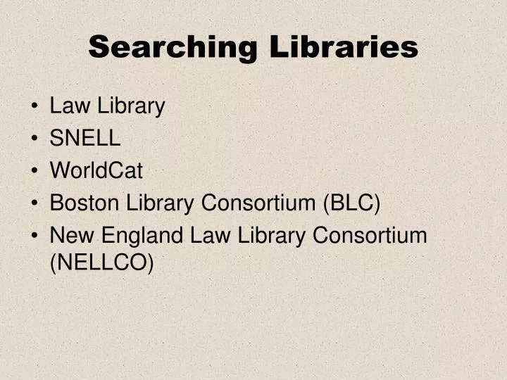 searching libraries