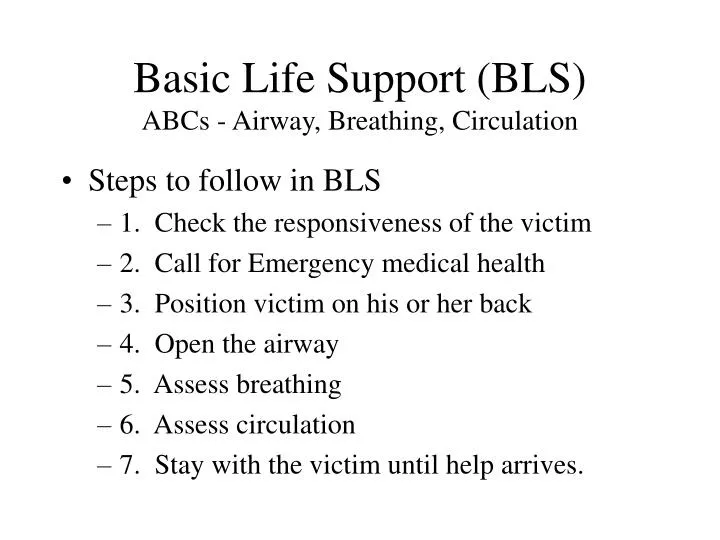 basic life support bls abcs airway breathing circulation
