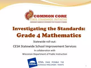 Investigating the Standards: Grade 4 Mathematics