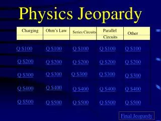 Physics Jeopardy