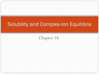 solubility and complex ion equilibria