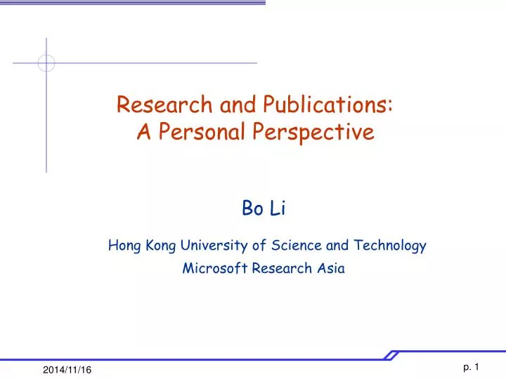 research and publications a personal perspective