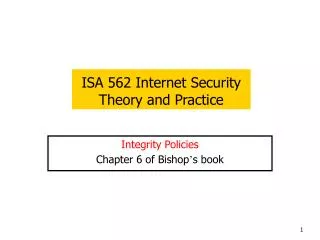 ISA 562 Internet Security Theory and Practice