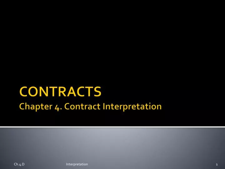 contracts chapter 4 contract interpretation