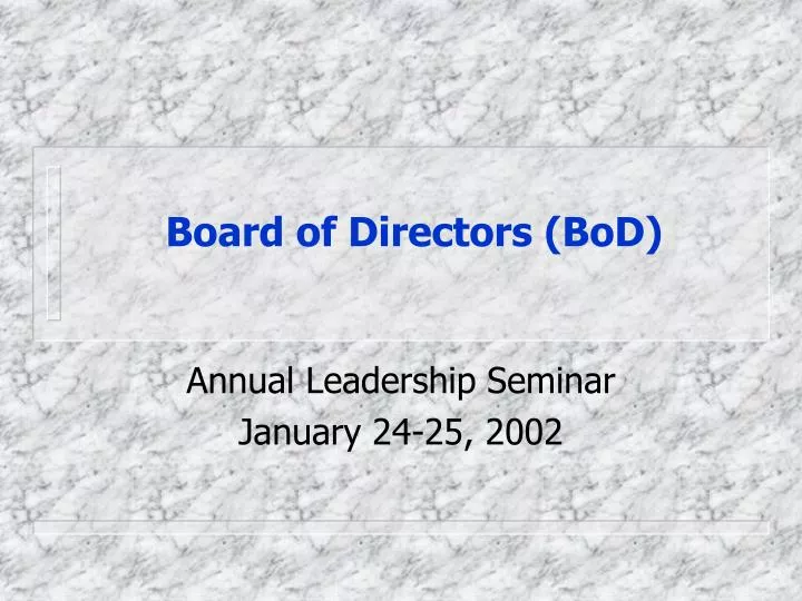 board of directors bod