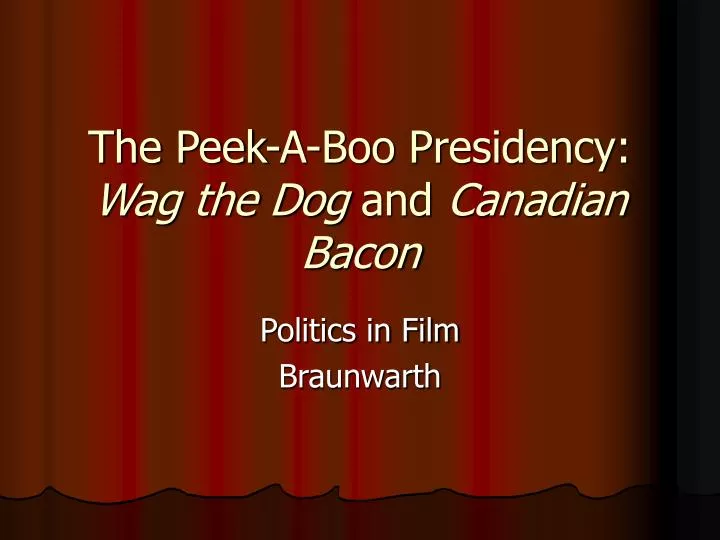 the peek a boo presidency wag the dog and canadian bacon