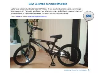 Boys Columbia Sanction BMX Bike