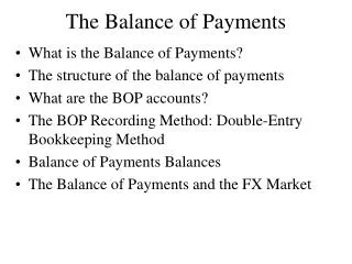 The Balance of Payments