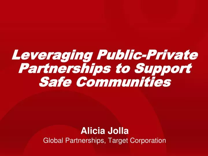 leveraging public private partnerships to support safe communities