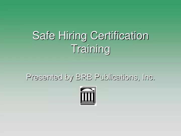 safe hiring certification training
