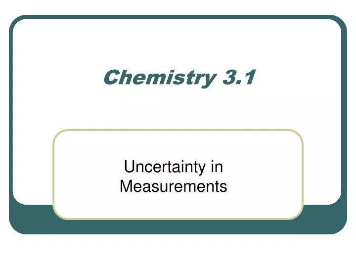 chemistry 3 1