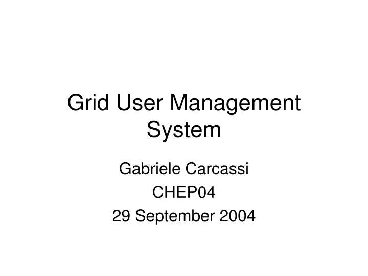 grid user management system