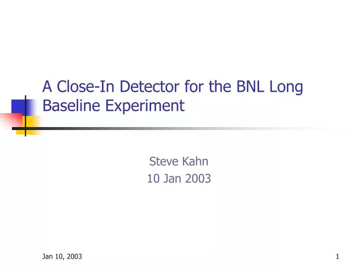 a close in detector for the bnl long baseline experiment