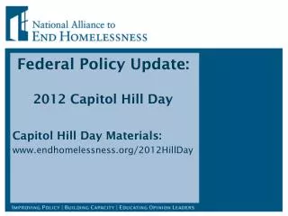 Federal Policy Update: 2012 Capitol Hill Day