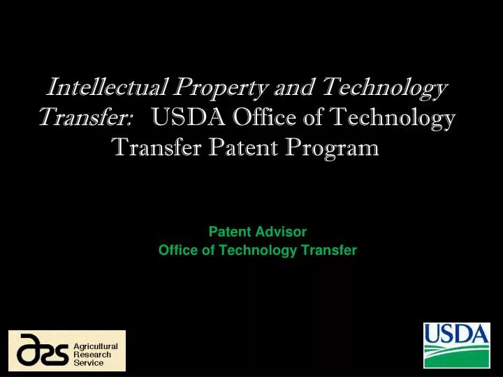 intellectual property and technology transfer usda office of technology transfer patent program