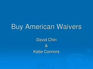 Buy American Waivers