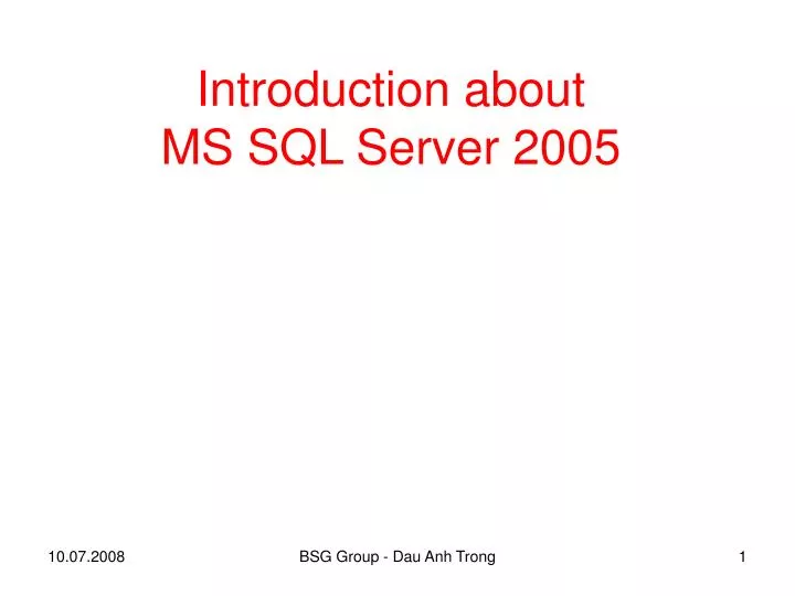 introduction about ms sql server 2005