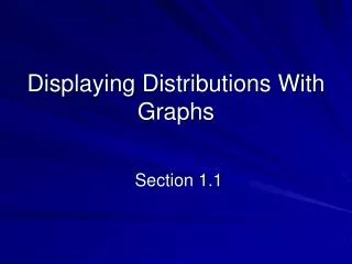 Displaying Distributions With Graphs