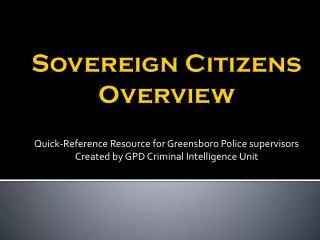 Sovereign Citizens Overview