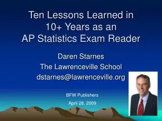 ten lessons learned in 10 years as an ap statistics exam reader