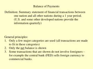 Balance of Payments