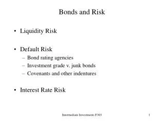 Bonds and Risk