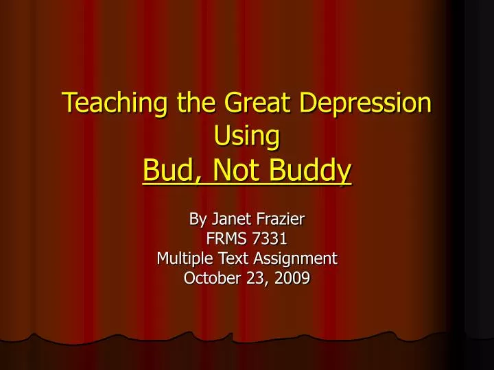 teaching the great depression using bud not buddy