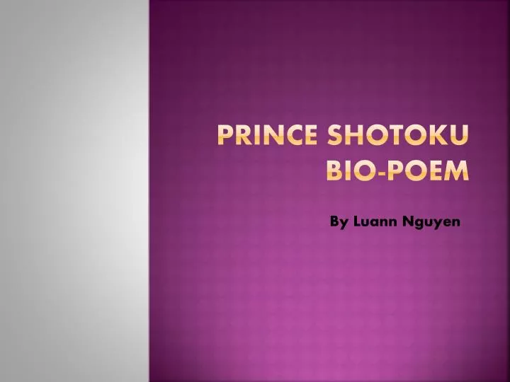 prince shotoku bio poem