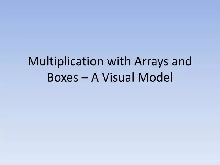 multiplication with arrays and boxes a visual model