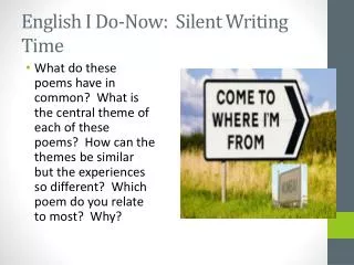 English I Do-Now: Silent Writing Time