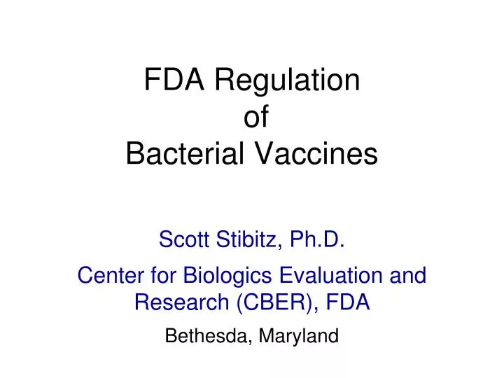 fda regulation of bacterial vaccines