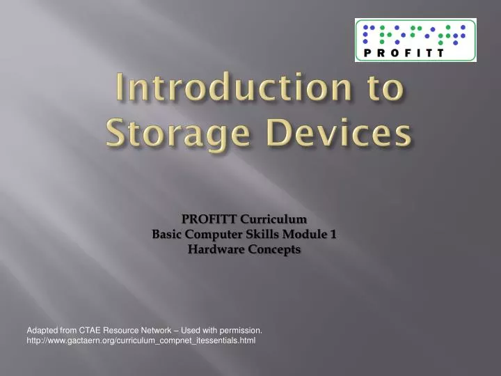 introduction to storage devices