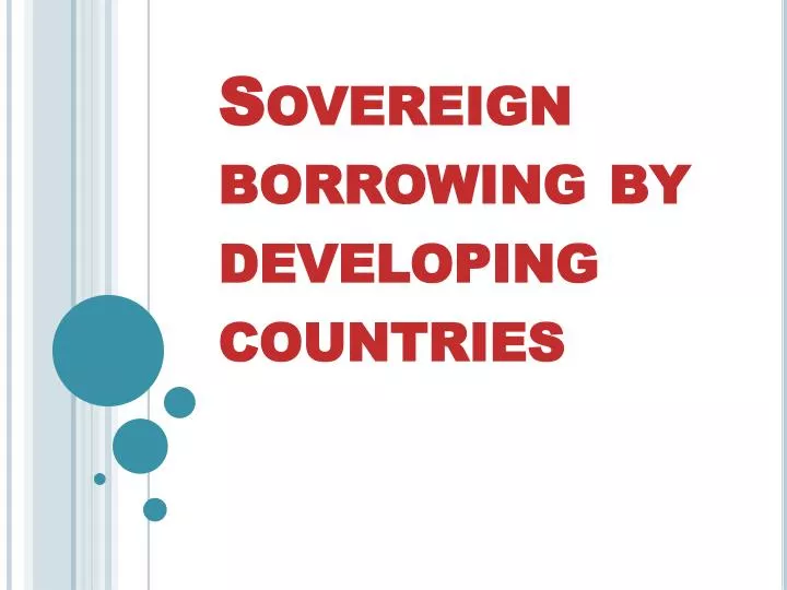 sovereign borrowing by developing countries